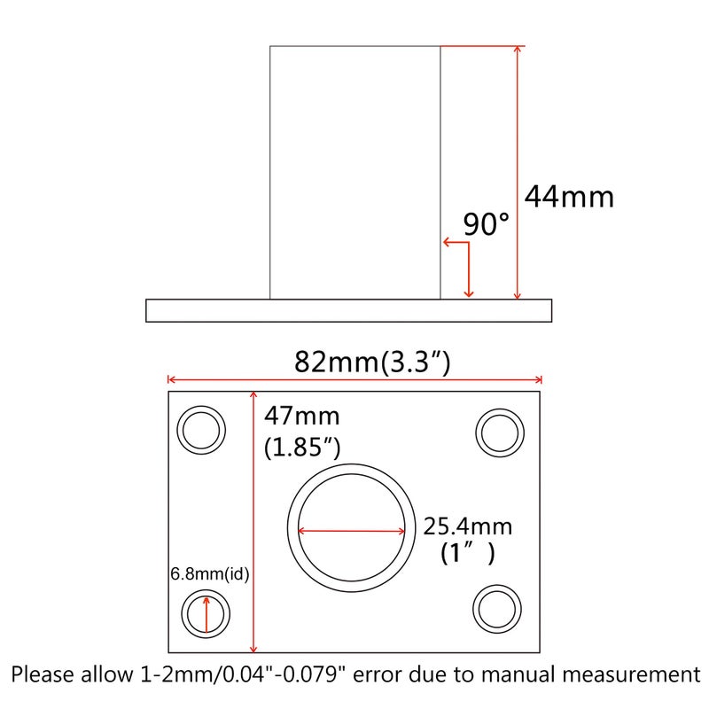 NRC&XRC Boat Hand Rail Fitting-90 Degree 1 inch Rectangular Base-Marine 316 Stainless Steel usd by Boats/Awning - Image 4